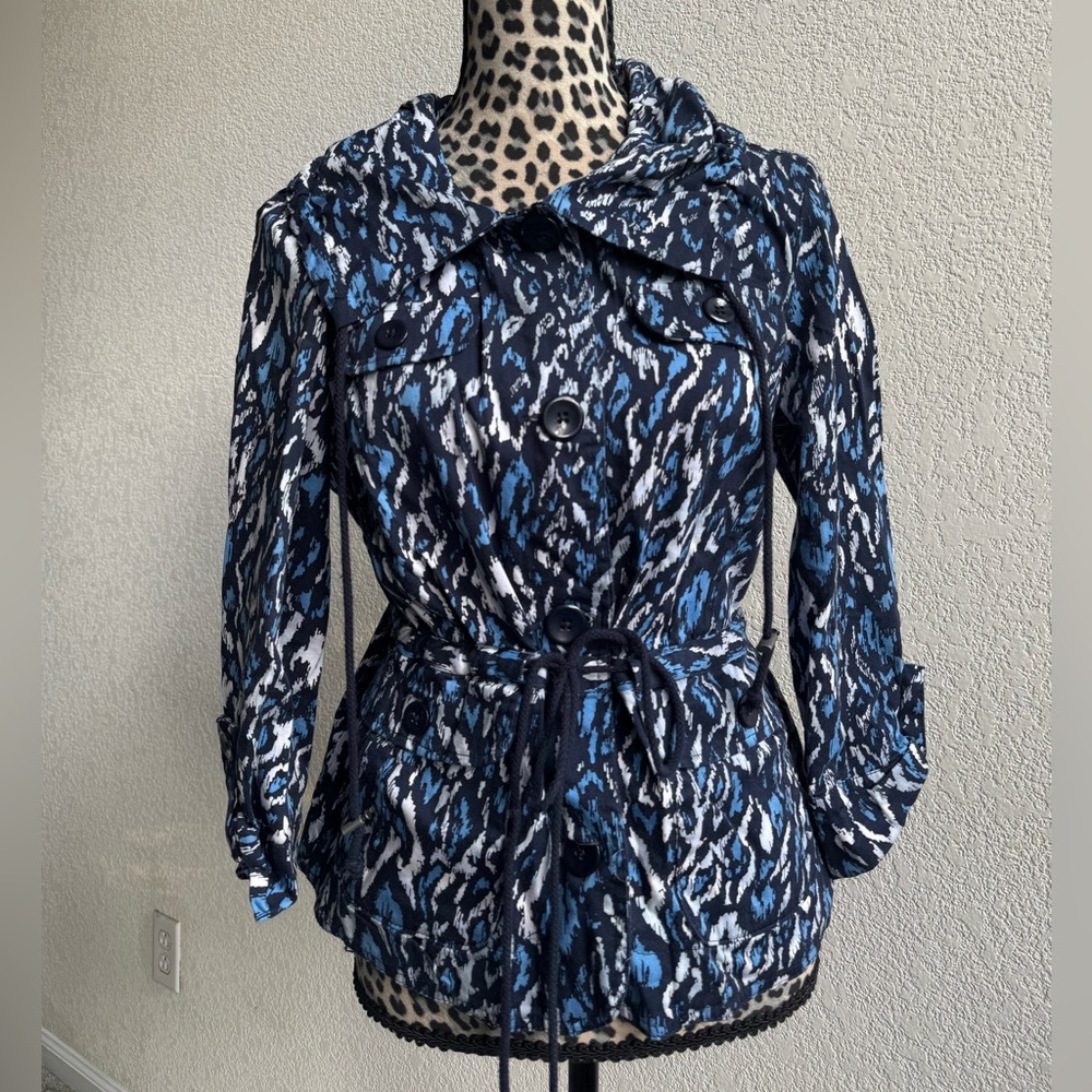 Blue and White Notations Blazer